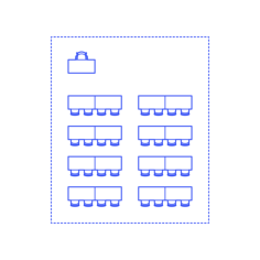 Layouts Classrooms Rows 4X4 Editable Svg Line Art, Free Vectors File